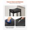 Bar Stool Set of 2 PU Leather Counter Height Saddle Seat Stools Black